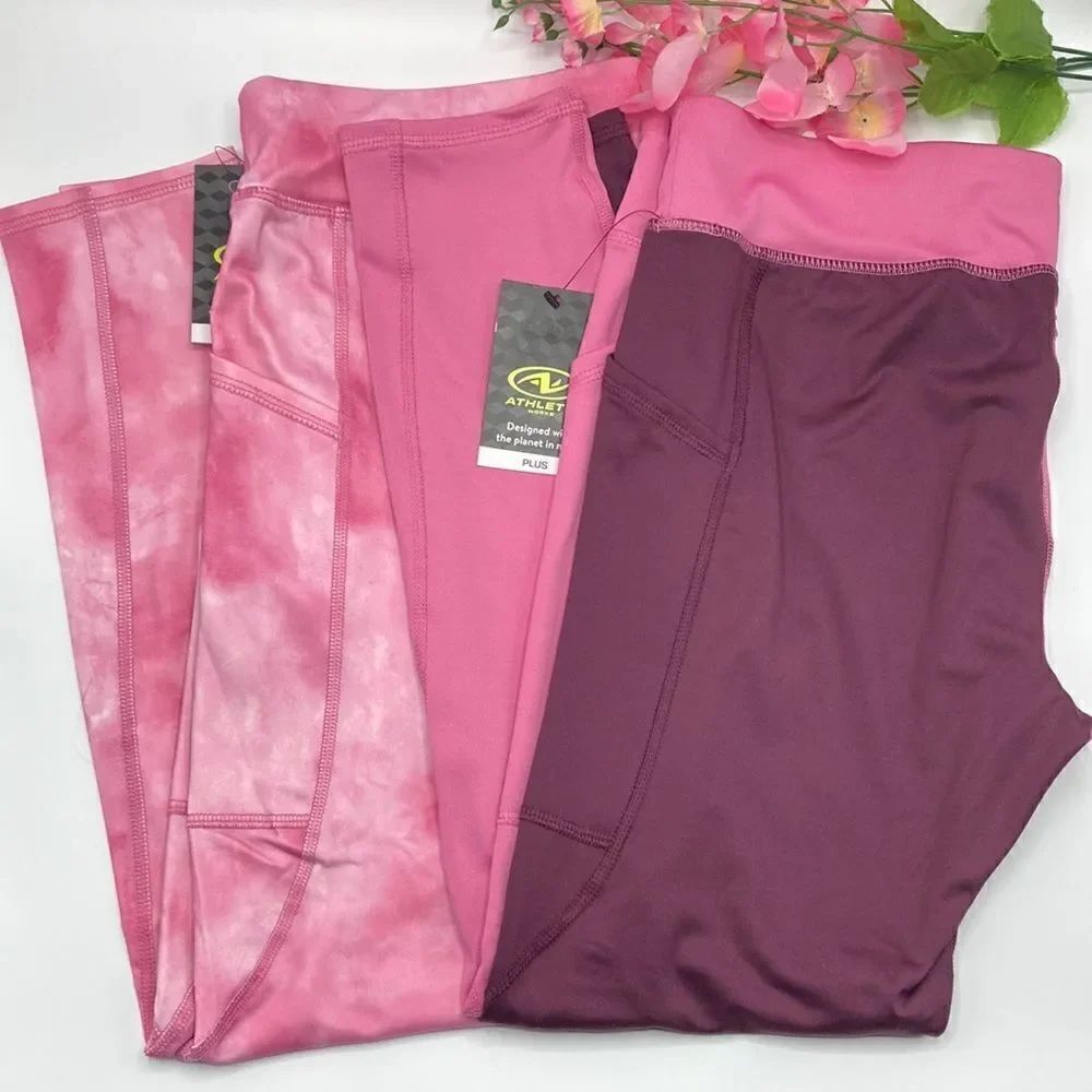 Girls Pull-On Active Athletic Comfy Leggings Pants 2-Pack Size XL (14-16) Plus